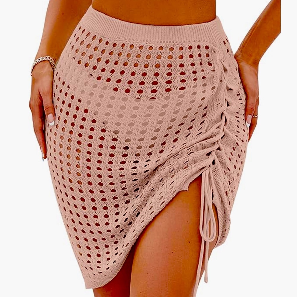 Crochet Hollow Out Swimsuit Coverup, Knit Womens Small